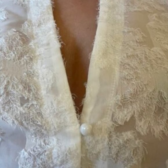 Classic Notched Neck Bishop Sleeve Blouse - Picture 6 of 8